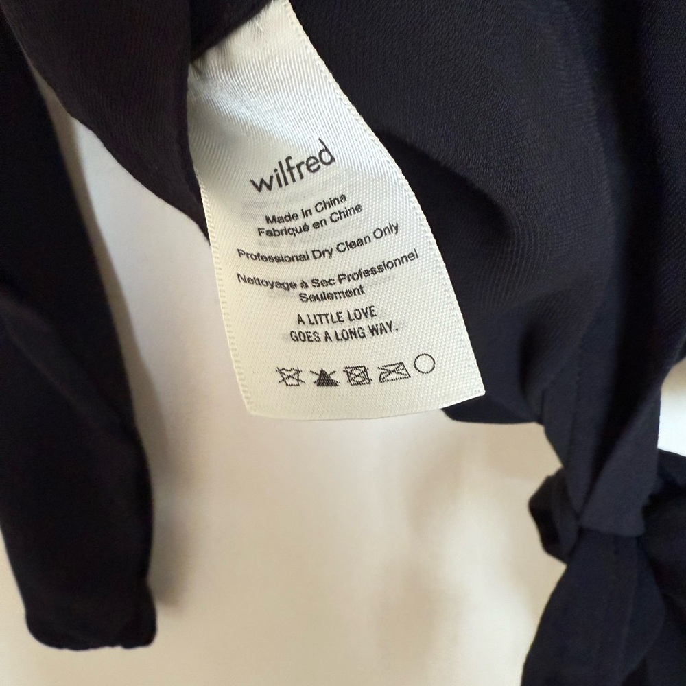 Wilfred Laon Tie Back Black Long Sleeve Blouse Top Medium - Picture 4 of 8